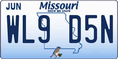 MO license plate WL9D5N