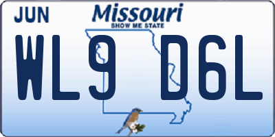 MO license plate WL9D6L