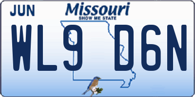 MO license plate WL9D6N