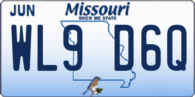 MO license plate WL9D6Q