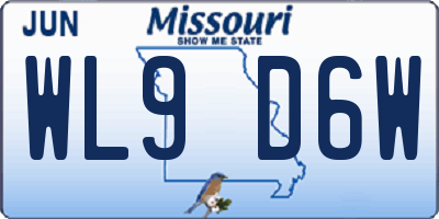 MO license plate WL9D6W