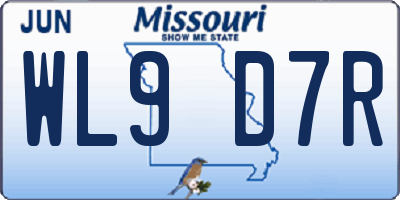 MO license plate WL9D7R