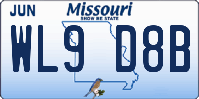 MO license plate WL9D8B