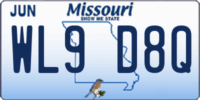 MO license plate WL9D8Q