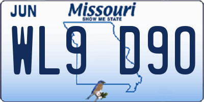 MO license plate WL9D9O