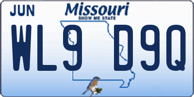 MO license plate WL9D9Q
