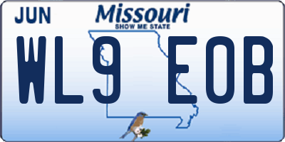 MO license plate WL9E0B