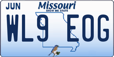 MO license plate WL9E0G