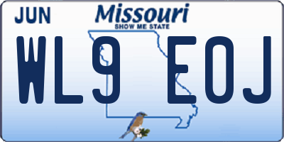 MO license plate WL9E0J