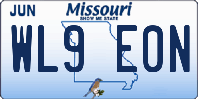 MO license plate WL9E0N