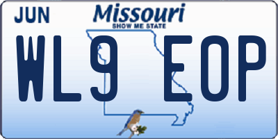MO license plate WL9E0P