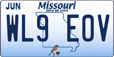 MO license plate WL9E0V