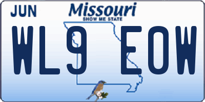 MO license plate WL9E0W