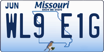 MO license plate WL9E1G