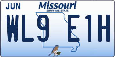 MO license plate WL9E1H