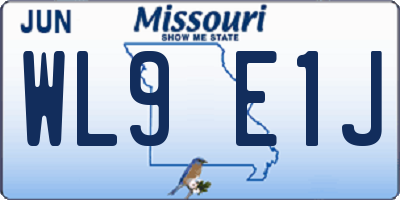 MO license plate WL9E1J