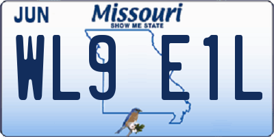 MO license plate WL9E1L