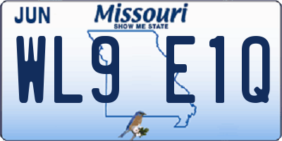 MO license plate WL9E1Q
