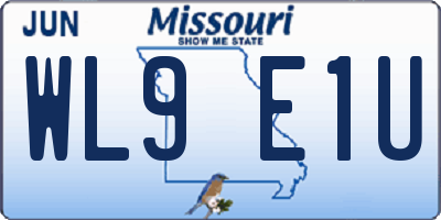 MO license plate WL9E1U