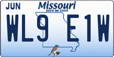 MO license plate WL9E1W