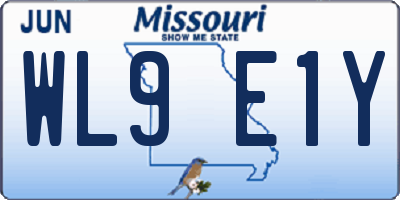 MO license plate WL9E1Y