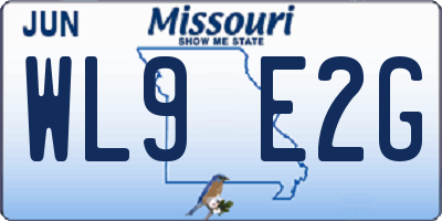 MO license plate WL9E2G