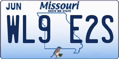 MO license plate WL9E2S
