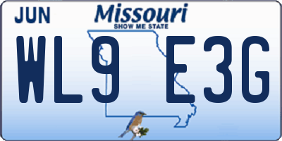 MO license plate WL9E3G