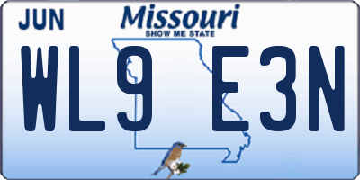 MO license plate WL9E3N