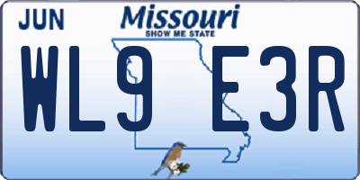 MO license plate WL9E3R