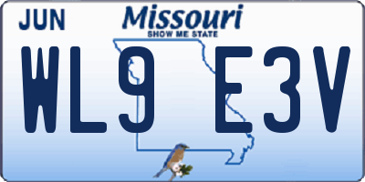 MO license plate WL9E3V