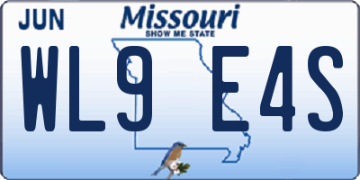 MO license plate WL9E4S