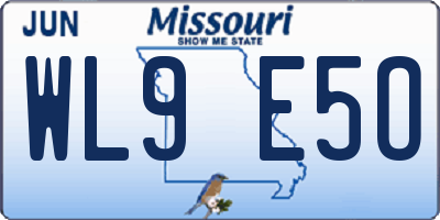 MO license plate WL9E5O