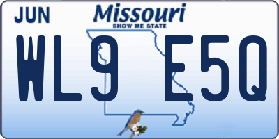 MO license plate WL9E5Q