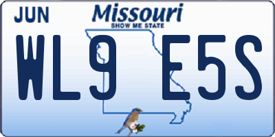 MO license plate WL9E5S