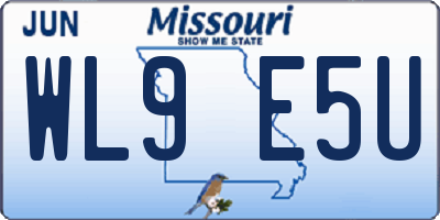 MO license plate WL9E5U