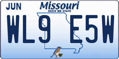MO license plate WL9E5W