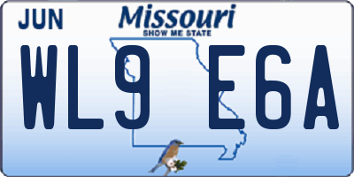 MO license plate WL9E6A