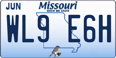 MO license plate WL9E6H