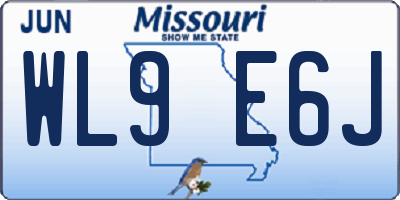 MO license plate WL9E6J