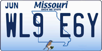 MO license plate WL9E6Y