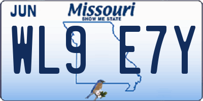 MO license plate WL9E7Y