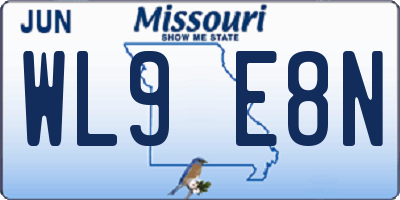MO license plate WL9E8N