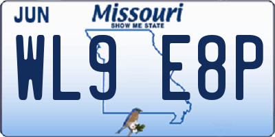 MO license plate WL9E8P