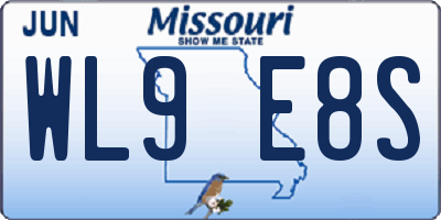 MO license plate WL9E8S