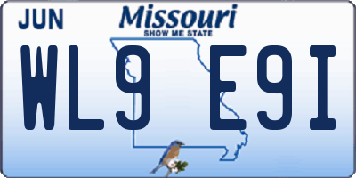 MO license plate WL9E9I