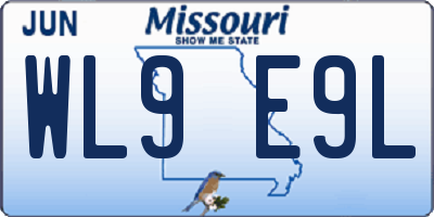 MO license plate WL9E9L