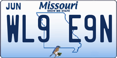 MO license plate WL9E9N