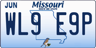 MO license plate WL9E9P