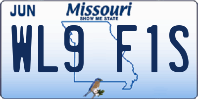 MO license plate WL9F1S
